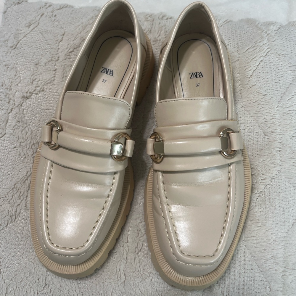 ✨ ZARA Chunky Lug Sole Loafers — Size 37 (US ~6.5) — EUC